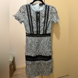 Blue and Black Midi Dress - Pretty Little Thing